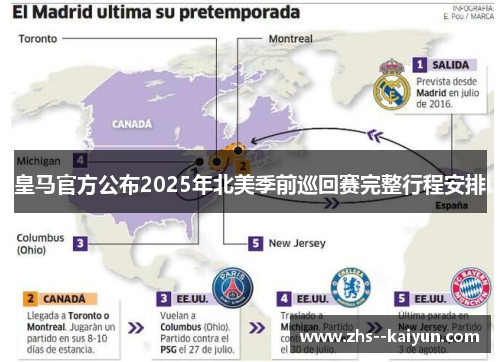 皇马官方公布2025年北美季前巡回赛完整行程安排